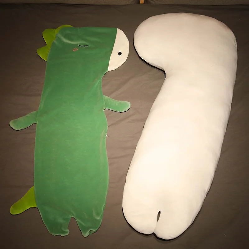 

1pc 55-115CM cute dinosaur hippo elk unicorn plush pillow fur animal long strip sleeping pillow children girl holiday gift
