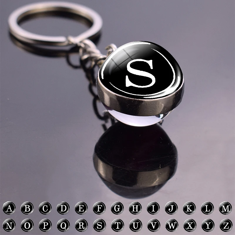 Брелок со стеклянным шариком 26 букв | Украшения и аксессуары