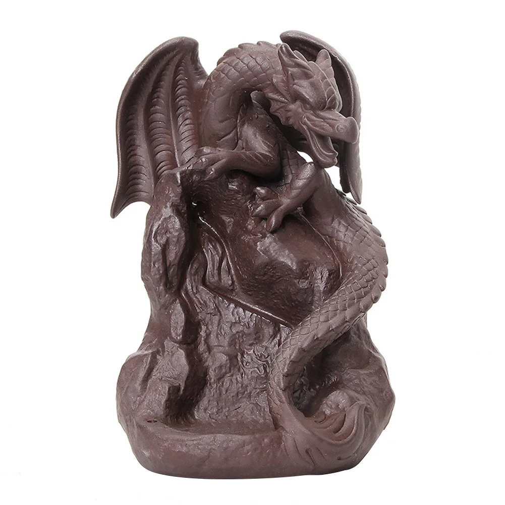 Office Yoga Traditional Incense Burner Holder Craft Desktop Dragon Shape Backflow Relaxing Bedroom Gift Decoration Home | Дом и сад