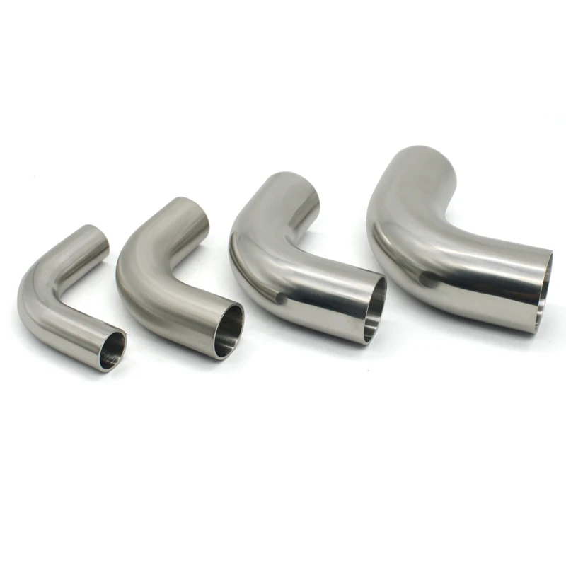 19/25/32/38/45/51mm Stainless Steel 304 OD Elbow 90 Degree Sanitary Welding Elbow Pipe Connection Fittings Polished Food Grade