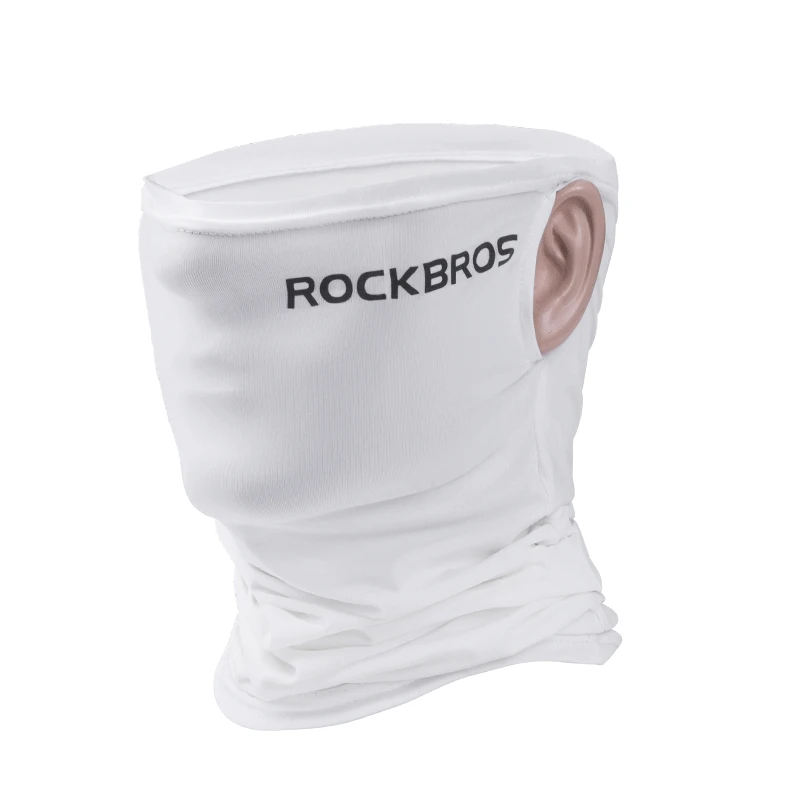 White with ears ROCKBROS походные шарфы Бандана Мужская впитывающая пот дышащая походный шарф для шеи Теплая Беговая велосипедная тактическая Балаклава маска для лица - Цвет: White with ears