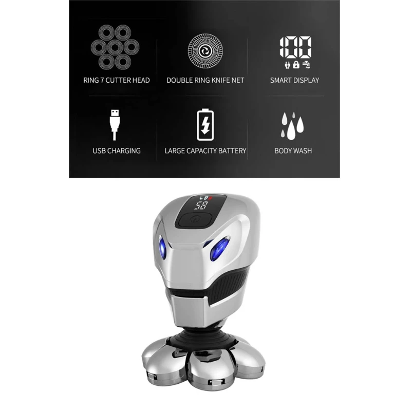 

5 в 1 Мужская электрическая бритва 5 в 1, с 7 вращающимися головками