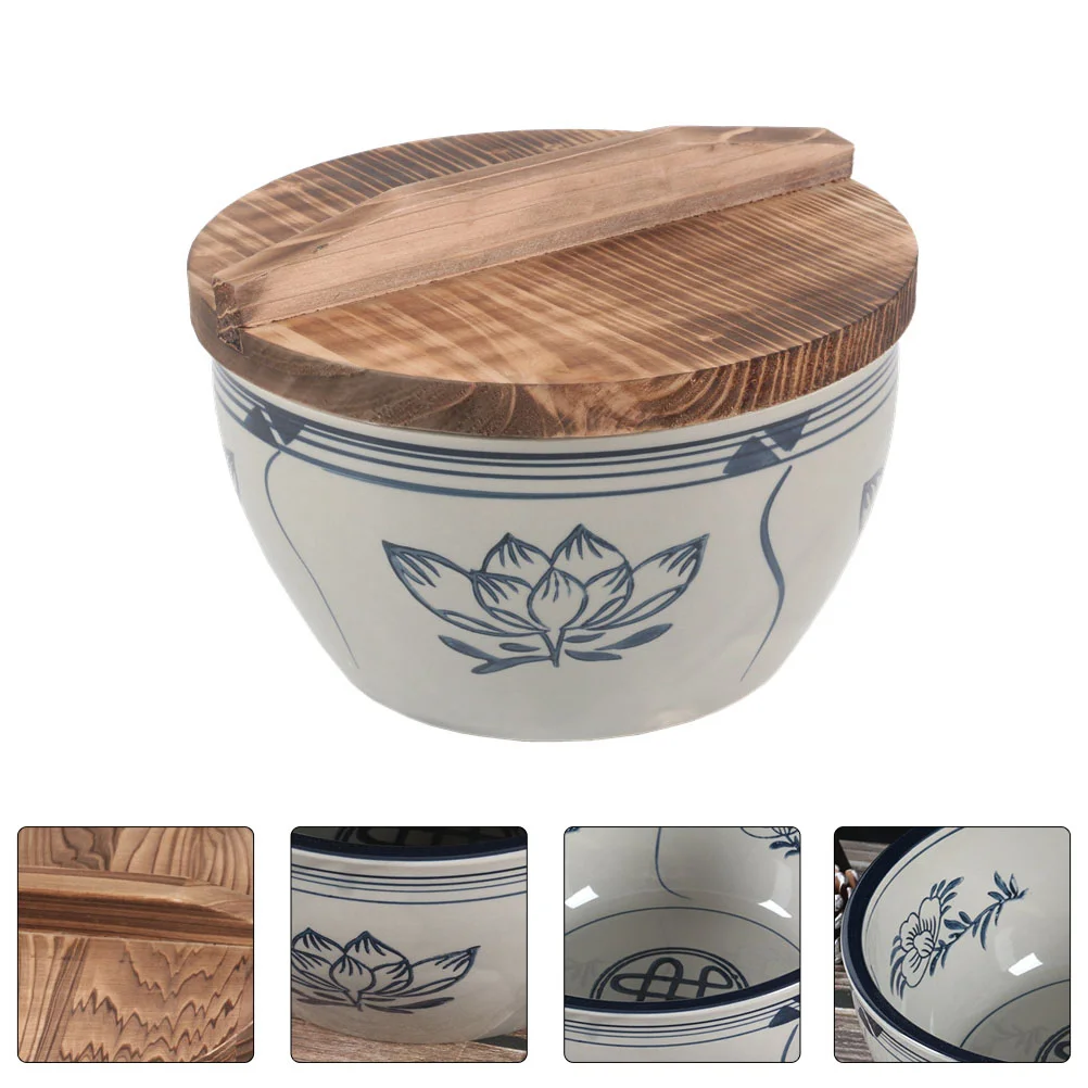 

1pc Exquisite Food Serving Bowl Fruit Household Bowl Retro Rice Noodle Bowl
