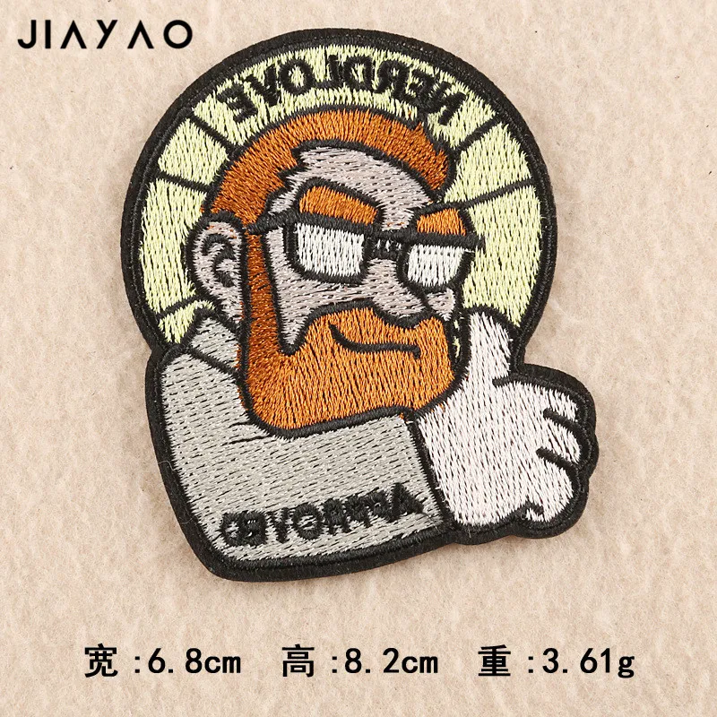 Вышитая нашивка в стиле панк ветер значок животное клоун наклейка