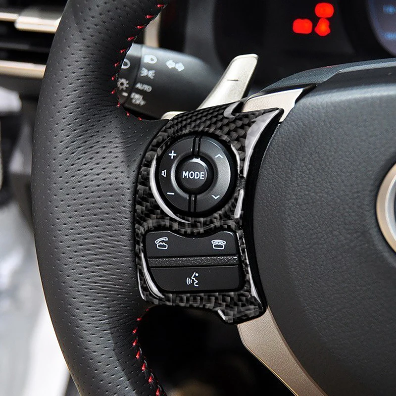 

2Pcs Carbon Fiber Steering Wheel Button Decoration For Lexus IS250 NX200 200t 300h Interior Accessories