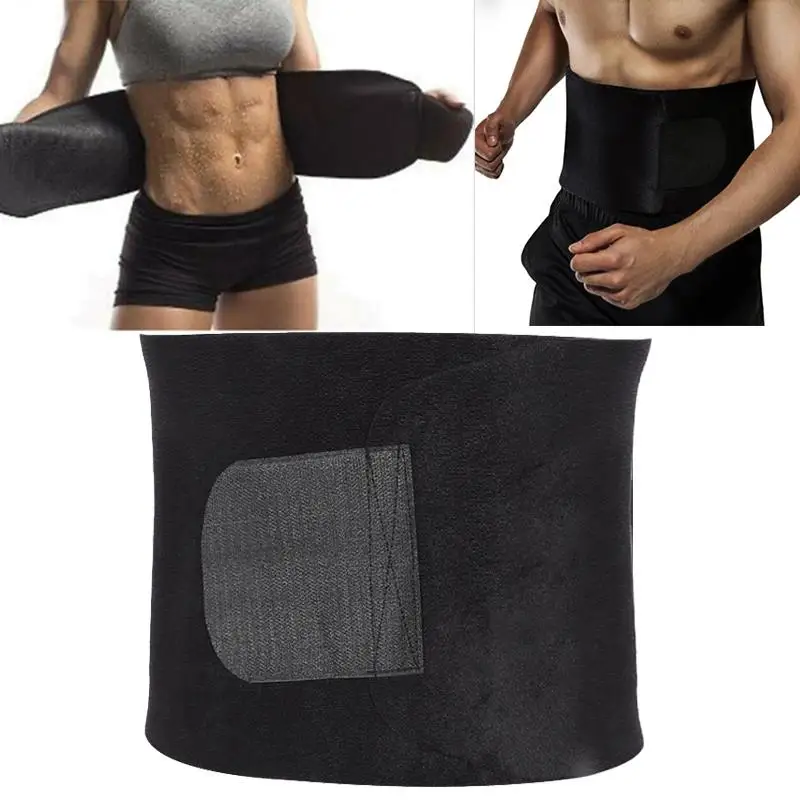 

Sweat Belt Marvellous Waist Trimmer Fitness Centre Sport Goods Polyester Fiber Black Climbing Gym Sport Belt Yoga Outdoor