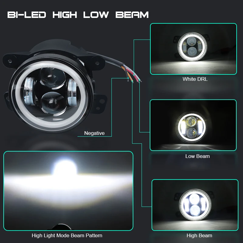 4 дюйма 7D светодиодный светильник Противотуманные фары для автомобиля дальний и