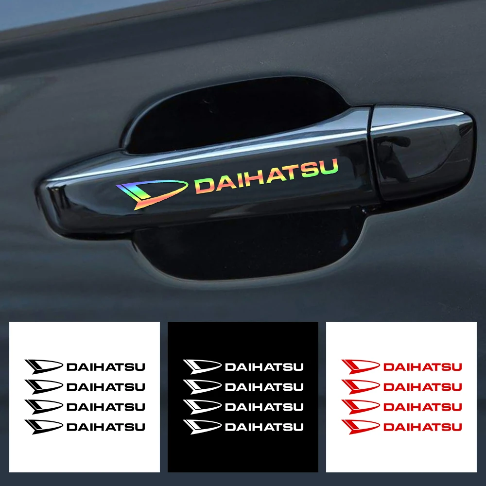 

Auto Decoration Accessories 4pcs Reflective Door Handle Mirrors Wiper Body Stickers Logo For Daihatsu Vinyls Decals Car Styling
