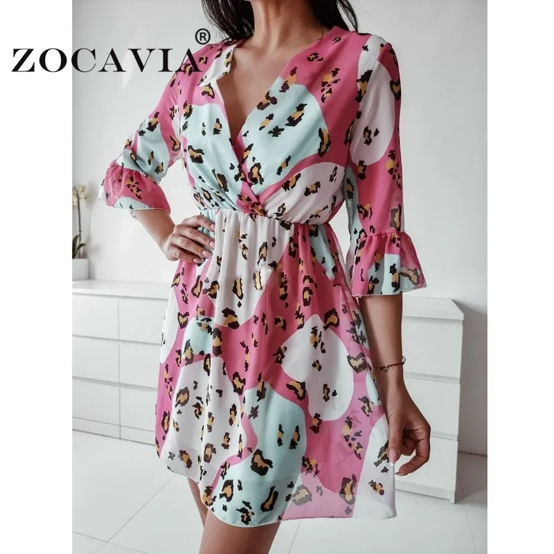 

Leopard Casual Dress Vestidos Elegantes Para Mujer Y2k Vintage Dress Elegant Dresses for Women Robe Femme Half Sleeve Pink Dress