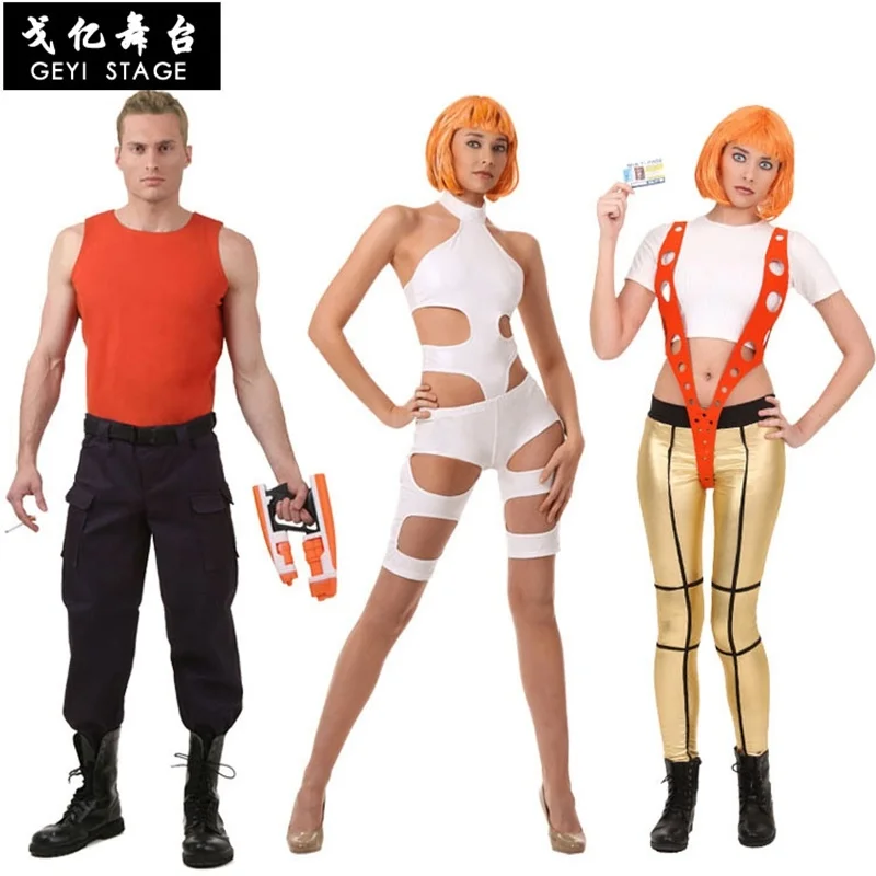 

Комбинезон Leeloo с пятью элементами, оранжевые белые комбинезоны на бретельках, реквизит для костюма для косплея из фильма, жилет для хэллоуи...