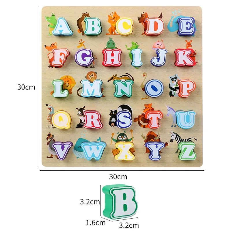 

Kids Wooden 3d Alphabet Number Puzzle Matching Baby Colorful Letter Digital Geometric Educational Toys For Toddler Boy Girl Gift