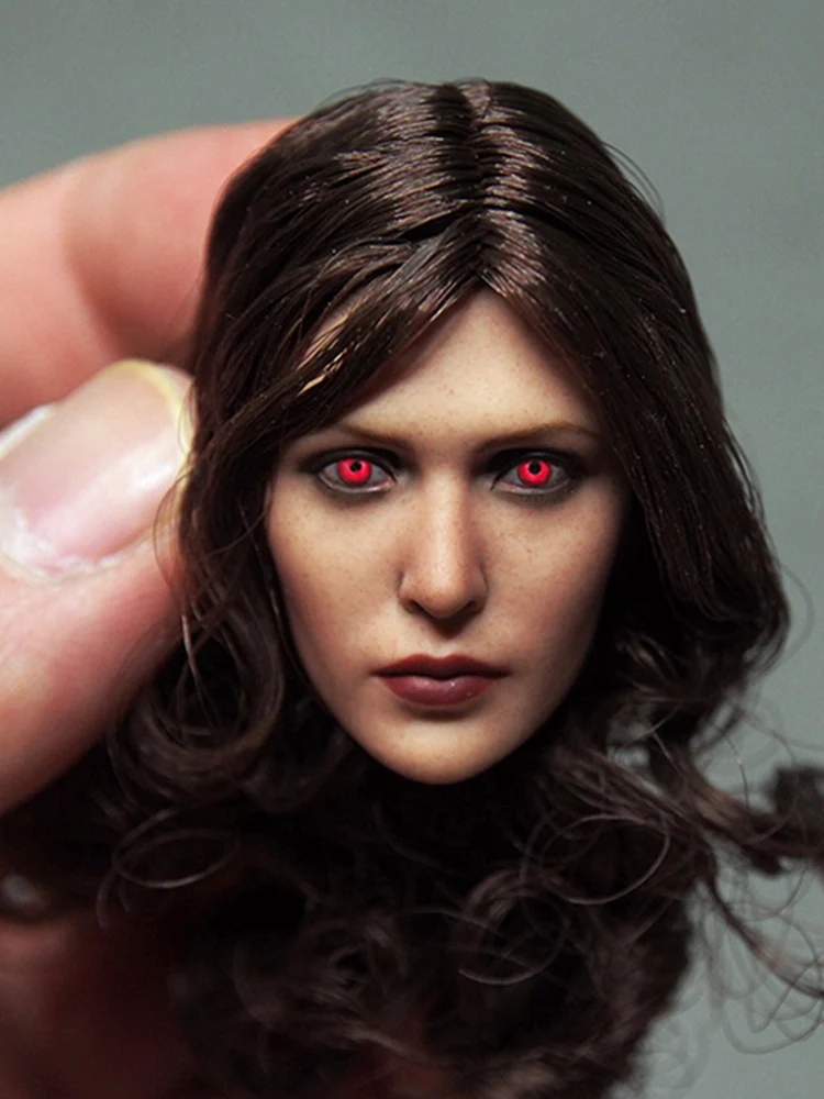 

Spot 1/6 action figure European and American female head carving crimson witch red eye version Elizabeth Olsen