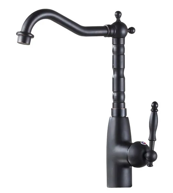 

Basin Faucets Sink Faucet Black Oil Rubbed Brass Cold Hot Water Tap Single Handle 360 Degree Swivel Bathroom Wash Basin Taps
