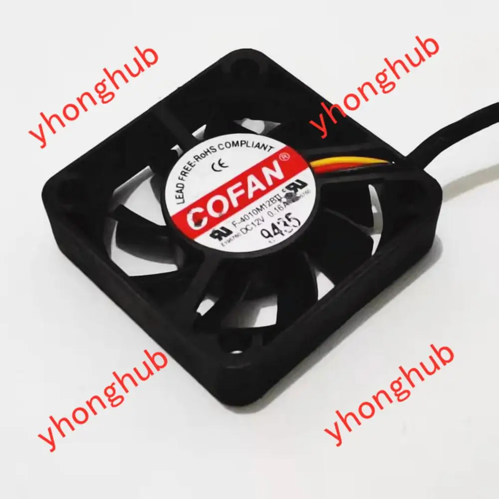 COFAN F 4010M12BII DC 12V 0.16A 40x40x10 мм 3 Провода Сервер вентилятор охлаждения|Кулеры и системы