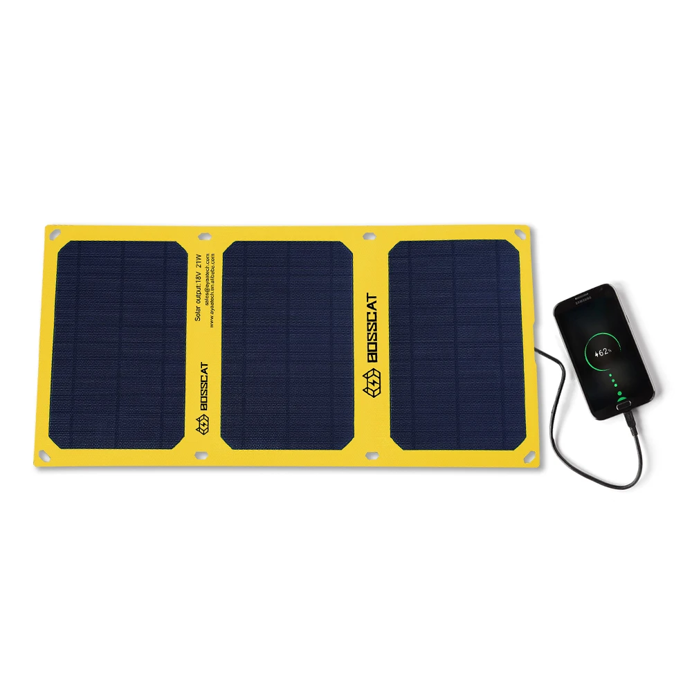 

Portable 21W Foldable Solar Panel with High Efficiency Solar Power Battery Cells USB Output Port for Ourdoor Camping Travel