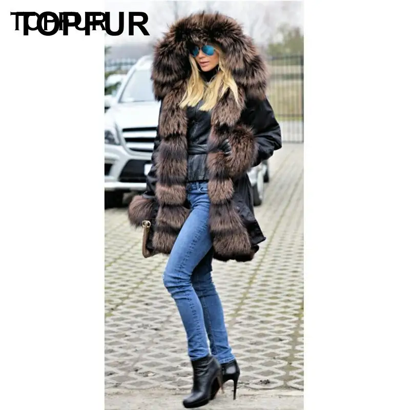 Парка женская теплая из натурального меха лисы|Шубы и дубленки| |