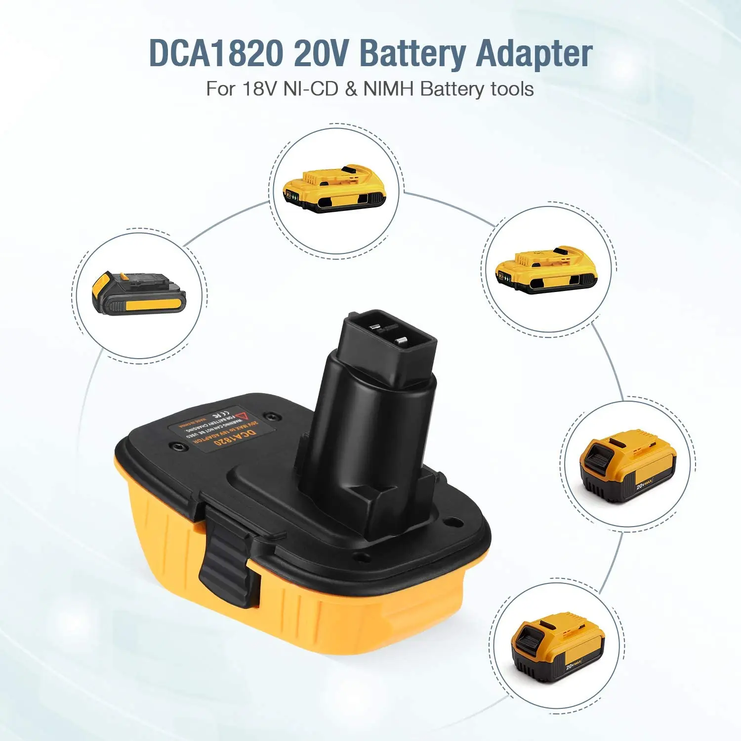Адаптер для аккумулятора 20 в DCA1820 Dewalt 18 преобразователь литиевая батарея
