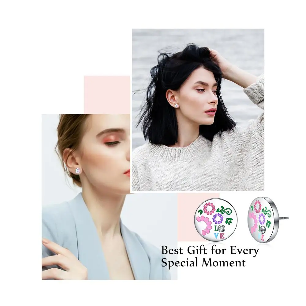 E Jewelry круглые серьги-гвоздики в виде подсолнуха для женщин 316 нержавеющая сталь с