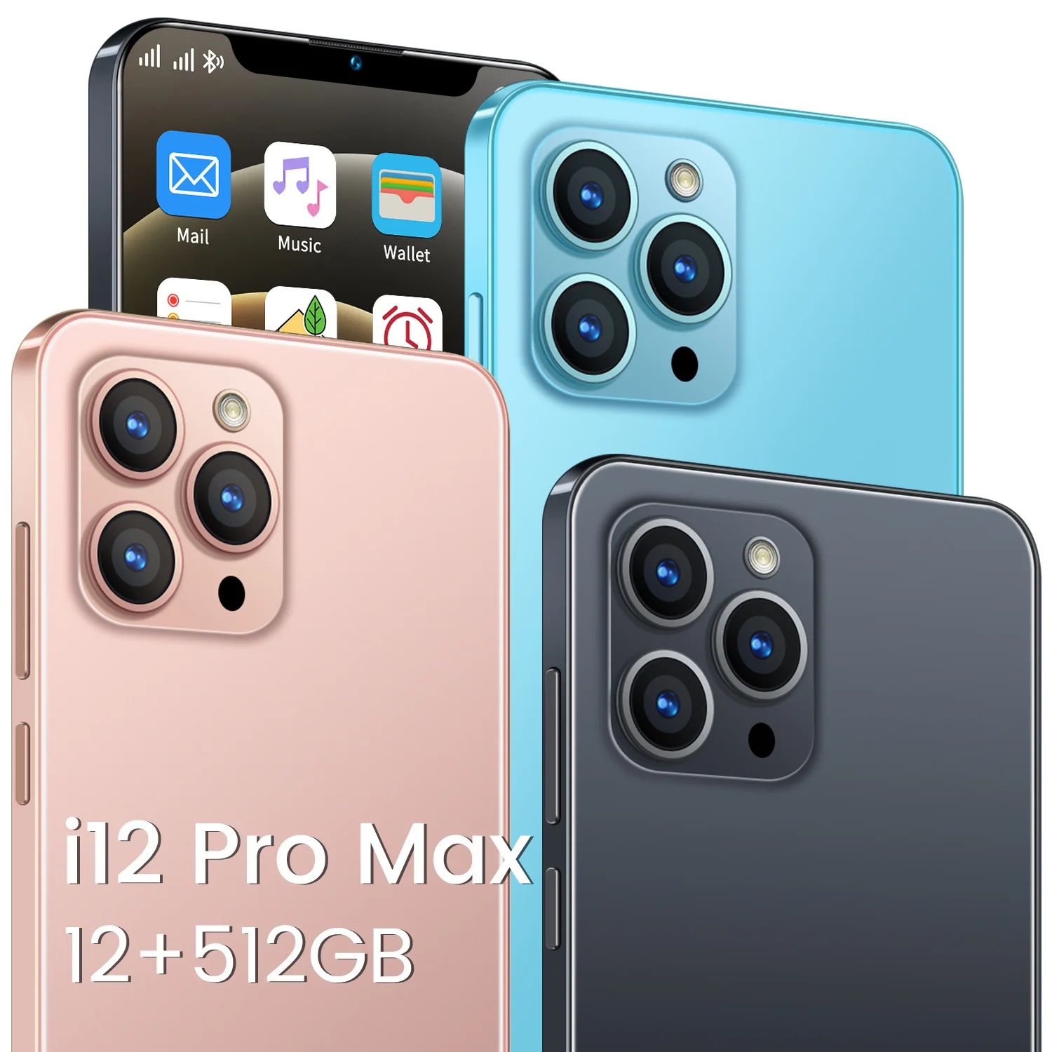 

Mais recente i12 pro max smartphone 6.7 Polegada telefone ram12gb 512gb rom sim duplo desbloqueado smartphone android 10.0 4g/5g