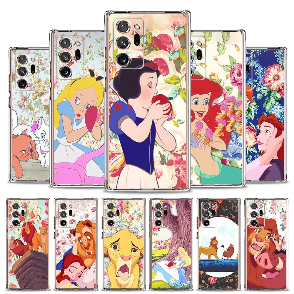 

Disney Ariel snow white prince Transparent Soft Case for Samsung Galaxy S9 10 Plus S10e S10 Lite Note 9 20 Ultra 5G Cover Funda