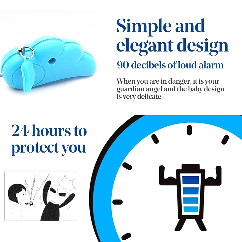 HOT SALES!!! Angel Wing Anti Pervert Alarm Pendant Women Self Defense Safety Security Supply Backpack Wallet's Keyring Keychains |
