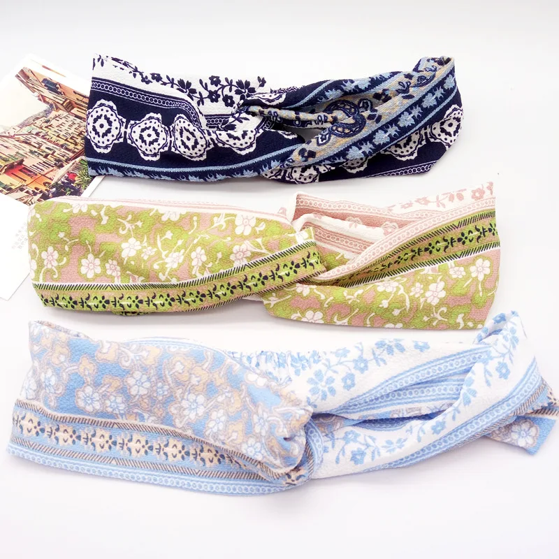 Женская этническая повязка на голову с узлом элегантный головной убор для