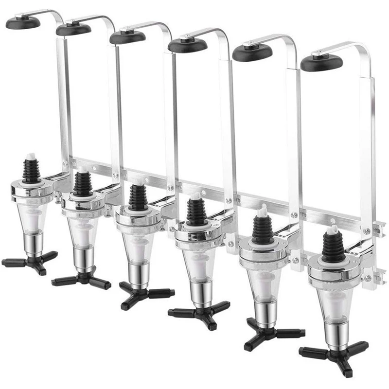 

Stainless Steel Wall Mount Stand 6 Bottle Drinks Optics Bar Butler Spirits