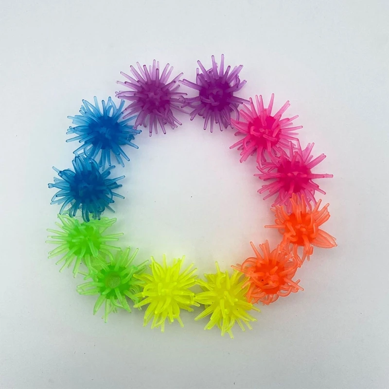 Juguete para aliviar el estr&eacute;s para ni&ntilde;os peque&ntilde;os, Bola de flor suave en miniatura, juguete realista para gatear-3