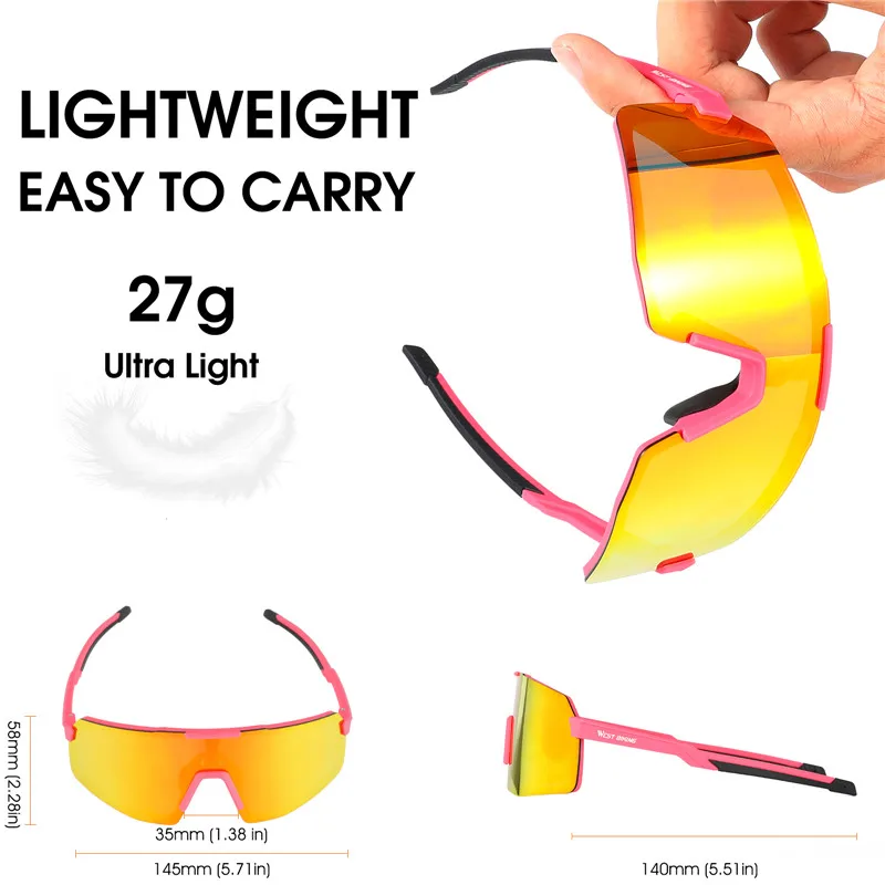 WEST BIKING гоночные поляризованные очки для езды на открытом воздухе ветрозащитные