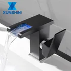 XUNSHINI светодиодный RGB цветной водопад смеситель для раковины для ванной комнаты смеситель для раковины Смеситель для унитаза с одной ручкой