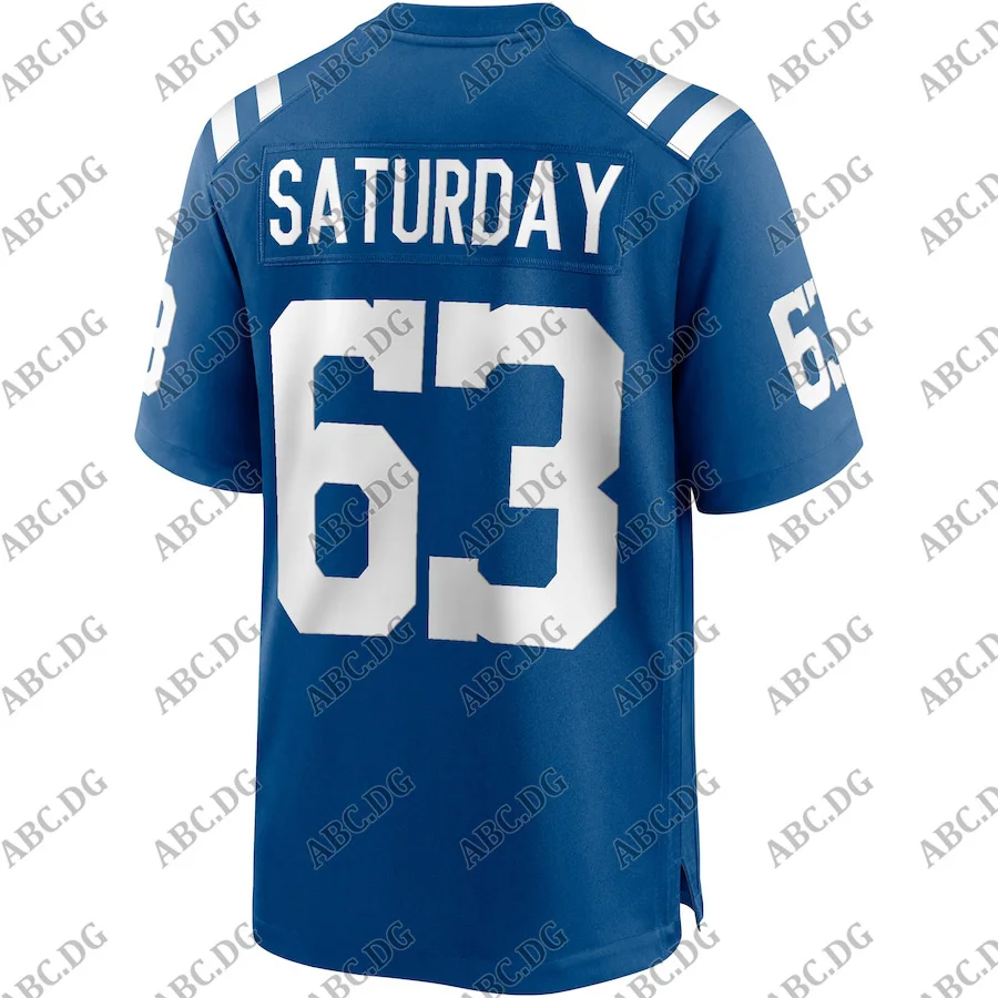 

Customized Stitch American Football Jersey Men Women Kid Youth Indianapolis Jeff Saturday Royal Game Retired Player Jersey