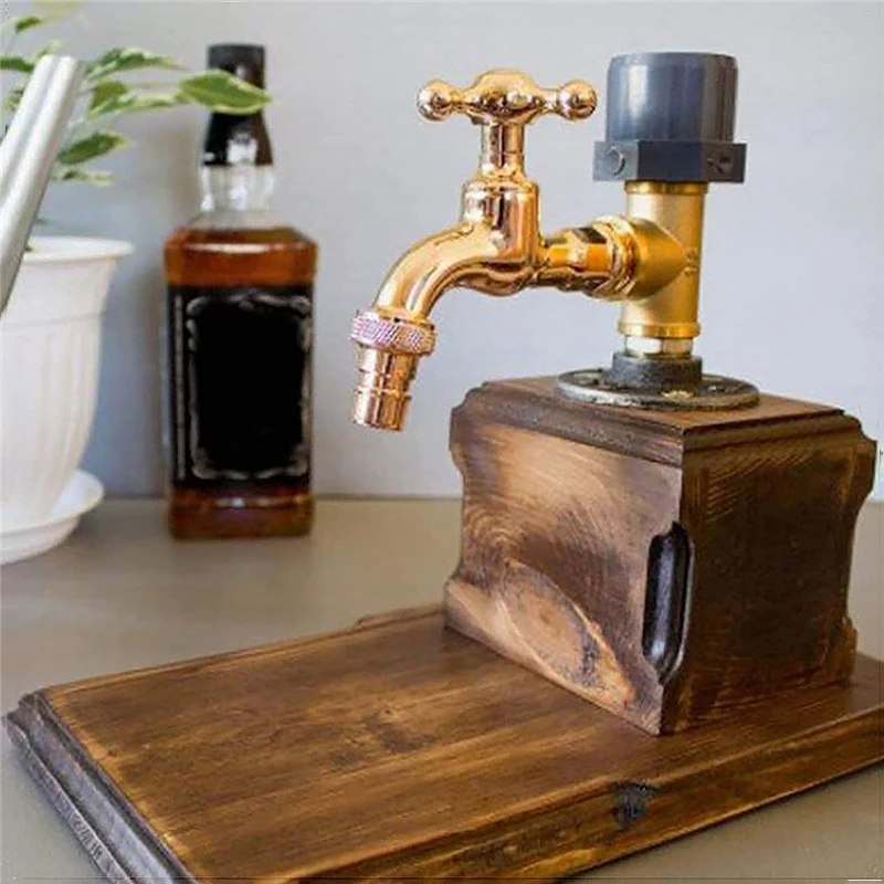 

Wood Whiskey Dispenser 1/2/3 Head Wine Liquor Dispenser Faucet Shape Liquor Alcohol Whiskey Holder Dispensers Pour Wine Divider