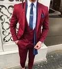 Костюм novio мужской бордовыйвинно-красный, 3 предмета (пиджак + брюки + жилет), деловой костюм, 2022