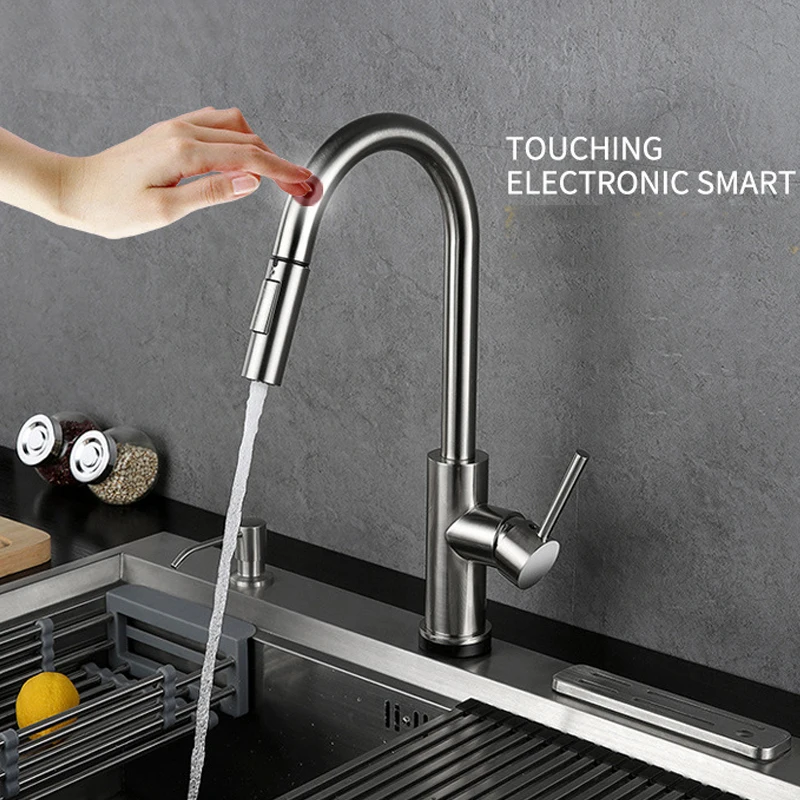 Сенсорный кран для кухни умный сенсорный умная раковина фотохромная щетка из