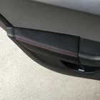 Мягкая кожаная крышка дверной панели для Skoda Octavia 2015, 2016, 2017, 1 пара, автомобильный Стайлинг, панель подлокотника, кожаная крышка, наклейка, отделка