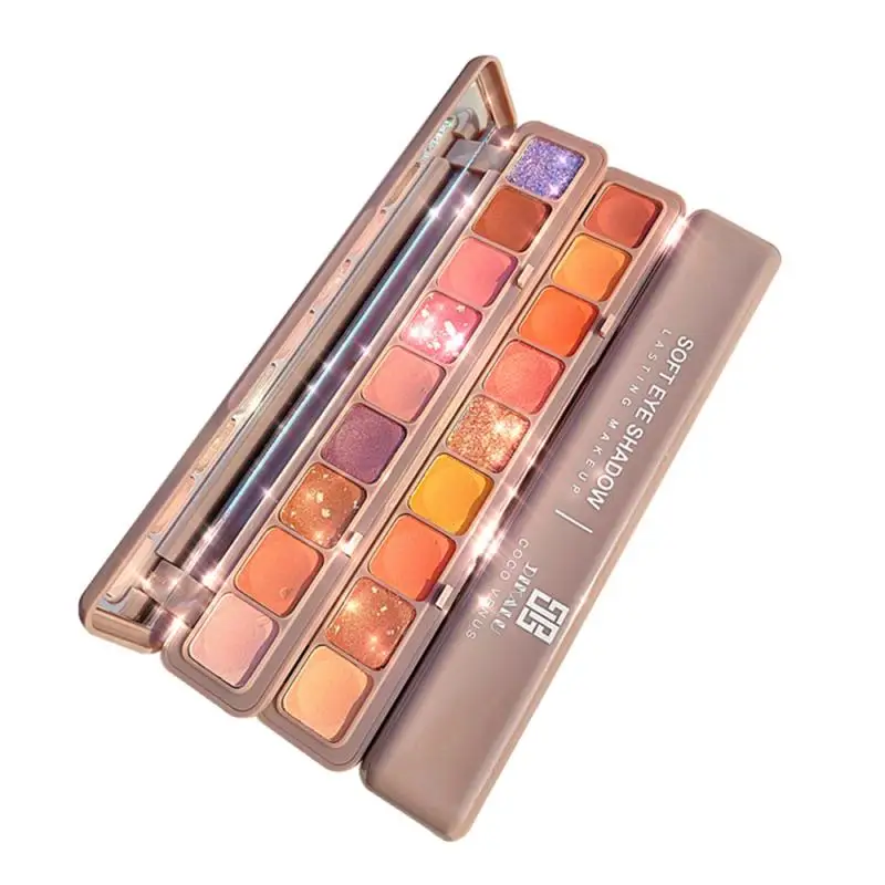 15 цветов милые тени для век Палитра неоновые блестящие металлические матовые