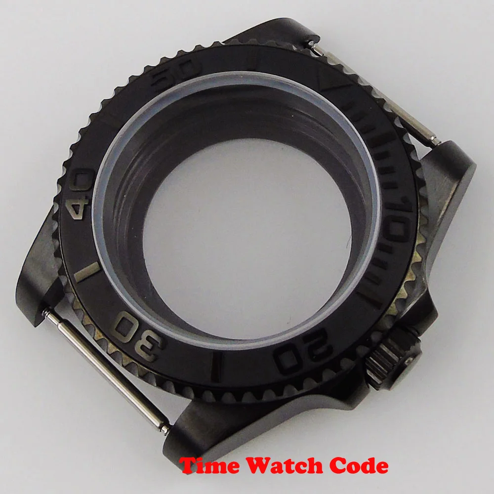 40 мм с PVD покрытием черный мужской чехол для часов подходит Miyota 8215 ETA 2836