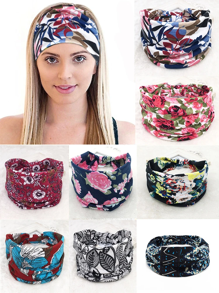 

1PC Cotton Women Headpiece Stretch Turban Hair Accessories Headwear Yoga Run Bandage Hair Bands Headbands Wide Headwrap