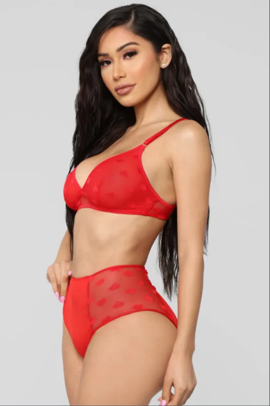 Сексуальные красные короткие комплекты женский бюстгальтер укороченное