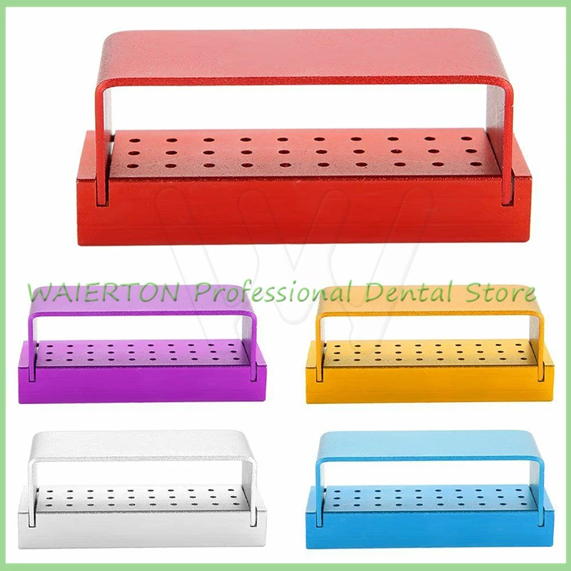 

3pcs 30 Holes Aluminium Disinfection Box Bur Burs Block Holder Autoclavab Dental Tool