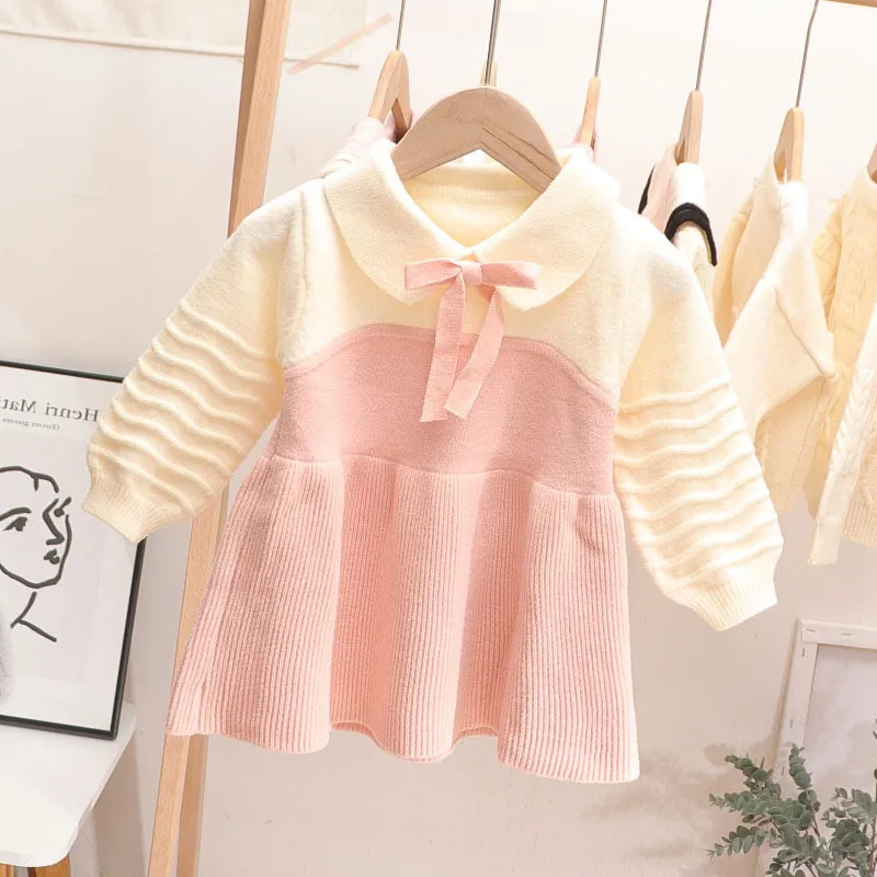 

Girls Sweater Knit Long-sleeved Pullover Princess Dress Toddler Girl Fall Clothes Winter Baby Girl Clothes Kids Winter Sweaters