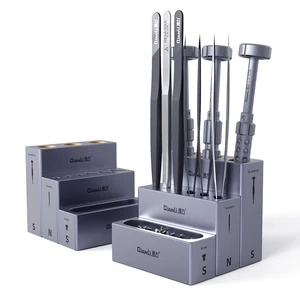 qianli icube storage box high quality aluminum alloy mobile phone repair tweezers screwdriver screw parts organizer storage rack free global shipping