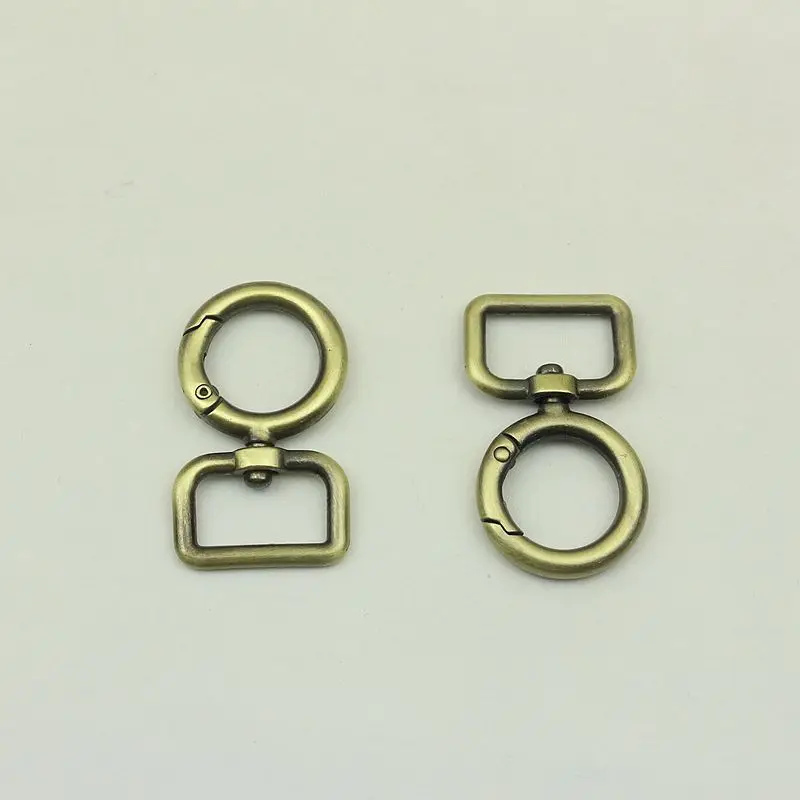 20pcs 19mm Openable O Rings Metal Hook Buckles for Bag Strap Snap Clip Trigger Spring Ring Dog Collar Keychain DIY Accessories