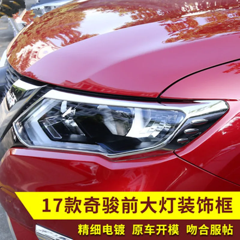 

For Nissan X-Trail X trail T32 2017 -2019 Car styling ABS Chrome Front Rear headlight Lamp Cover Fog light Lamp Cover Trim