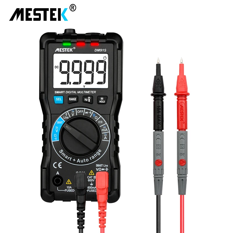 MESTEK DM91S мини-мультиметр, цифровой мультиметр, 9999 отсчетов, профессиональный зонд, тестер, метр, мультиметры, мультиметр