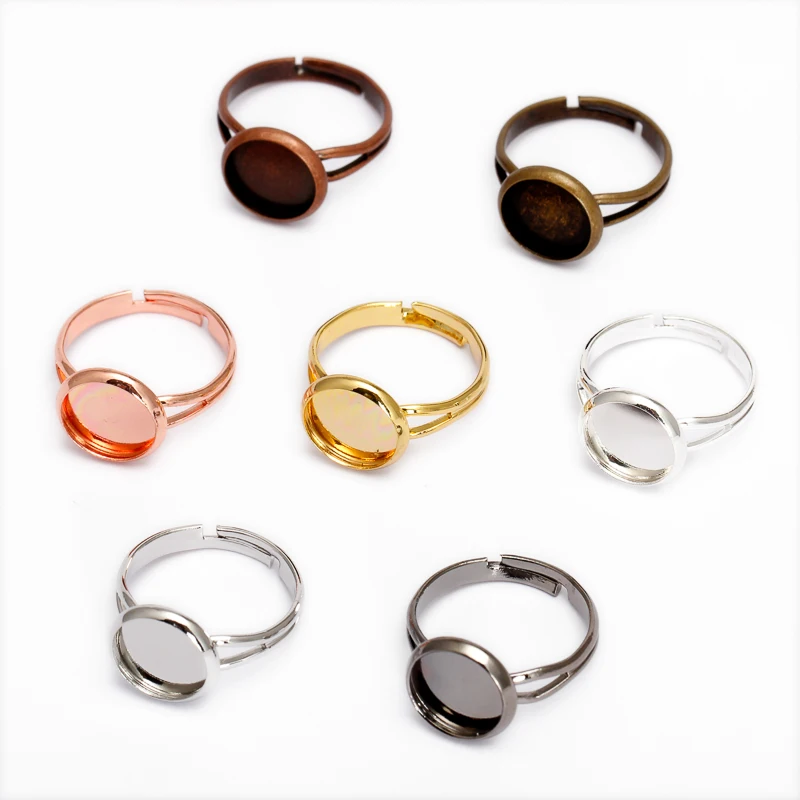 

Регулируемая пустая основа для кольца, 20 шт./лот, подходит для самостоятельного изготовления ювелирных изделий, 10, 12, 14, 16, 18, 20 мм, Стеклянные ...