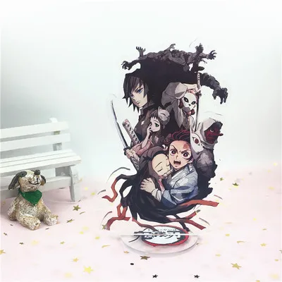 1-1 Аниме демон убийца Kimetsu no Yaiba брелок Kamado Tanjirou Hashibira Inosuke Tomioka Giyuu милый забавный мультфильм акриловый брелок - Цвет: 1-1