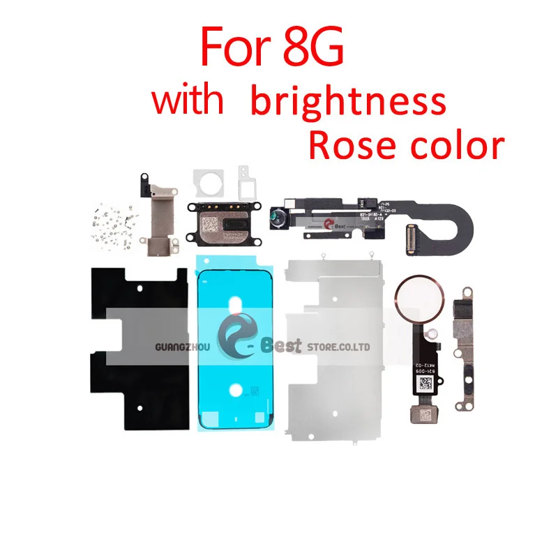 8G Rose with bright ЖК-дисплей экран для iPhone 8G 8 PLUS металлические маленькие детали Защитная крышка ушной динамик фронтальная камера кнопка Home Flex - Цвет: 8G Rose with bright