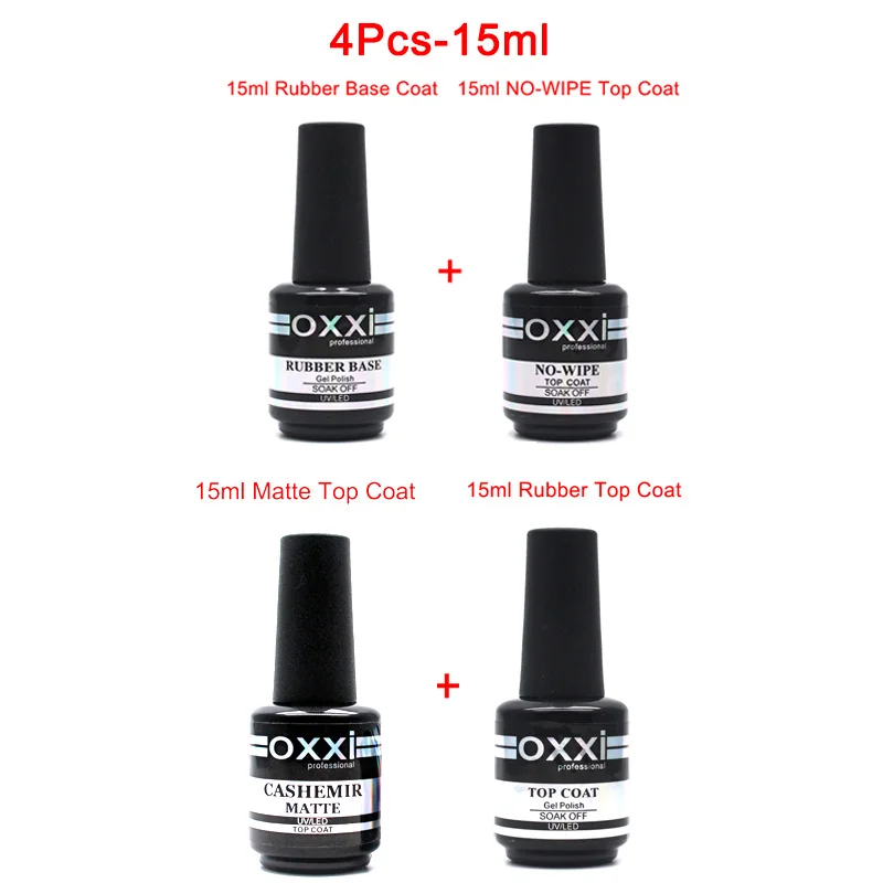 15ml 4pcs-matte Oxxi 15 мл без кислоты праймер для ногтей осушитель Гибридный лак Перманентный лак для ногтей обезжиривающий базовый слой маникюрный набор геля - Цвет: 15ml 4pcs-matte