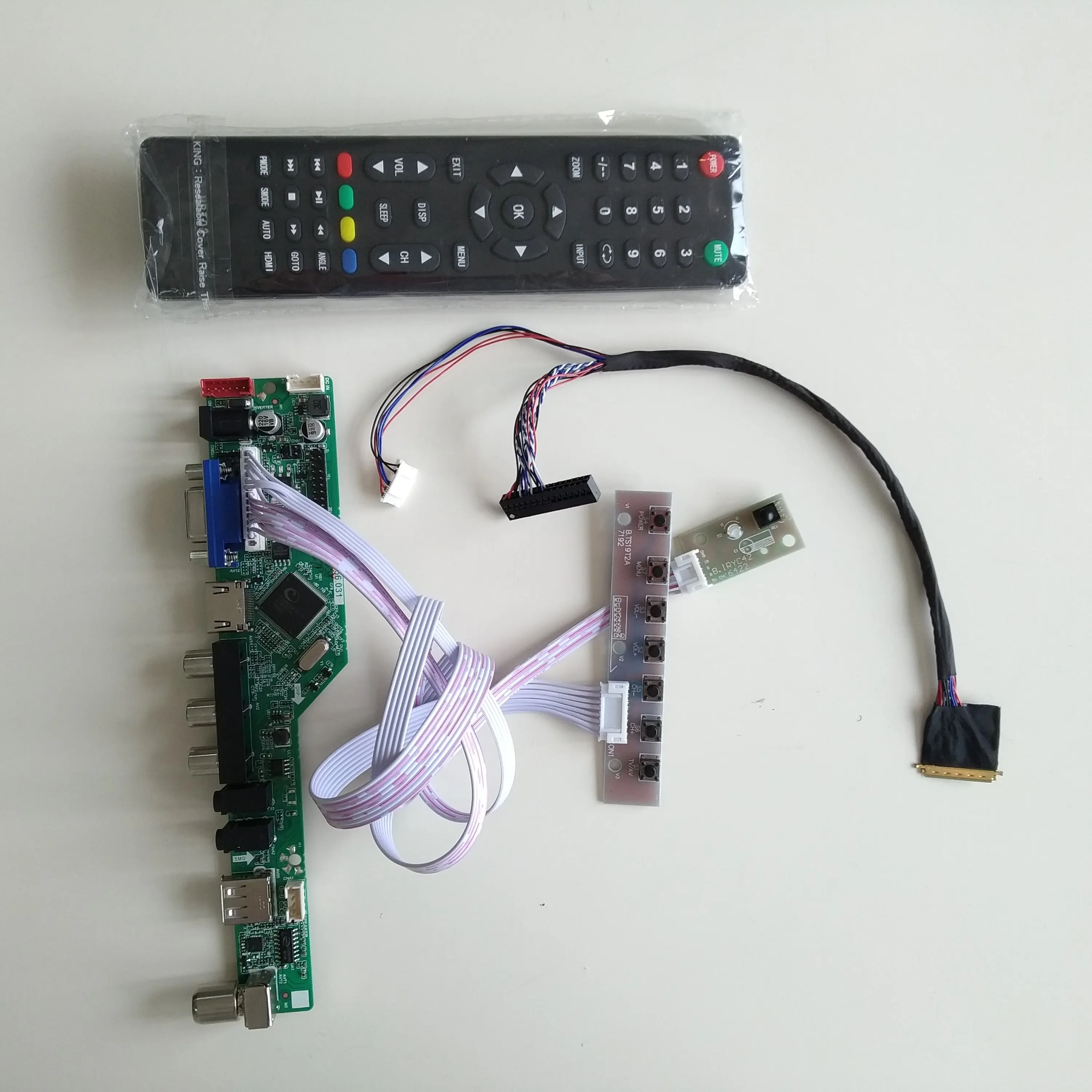 

ТВ VGA AV USB Аудио ЖК светодиодный контроллер комплект DIY 40pin для LTN173KT01/LP173WD1/B173RW01 1600X900 панель